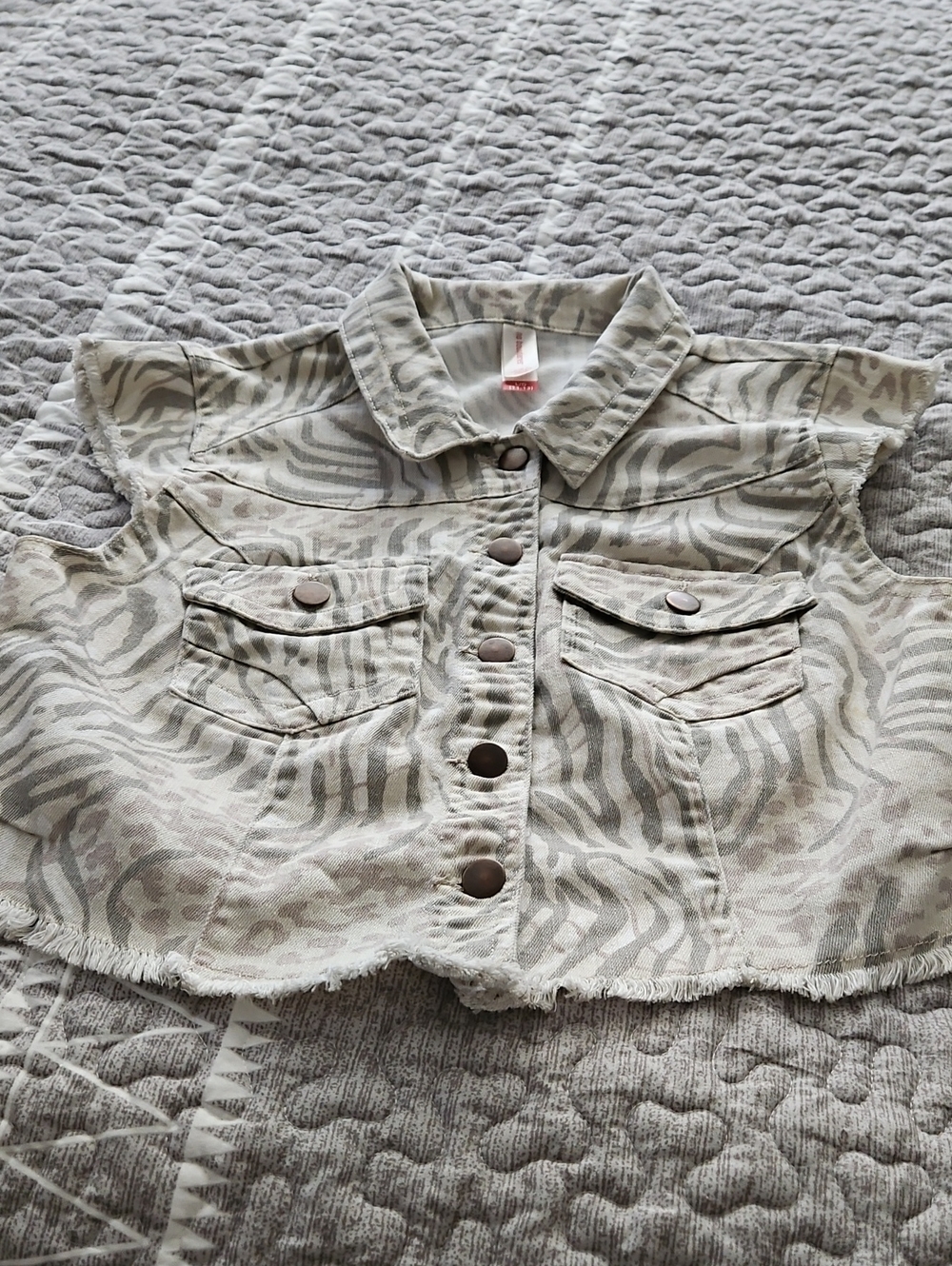 Denim Chopped Vest - Picture 2 of 12
